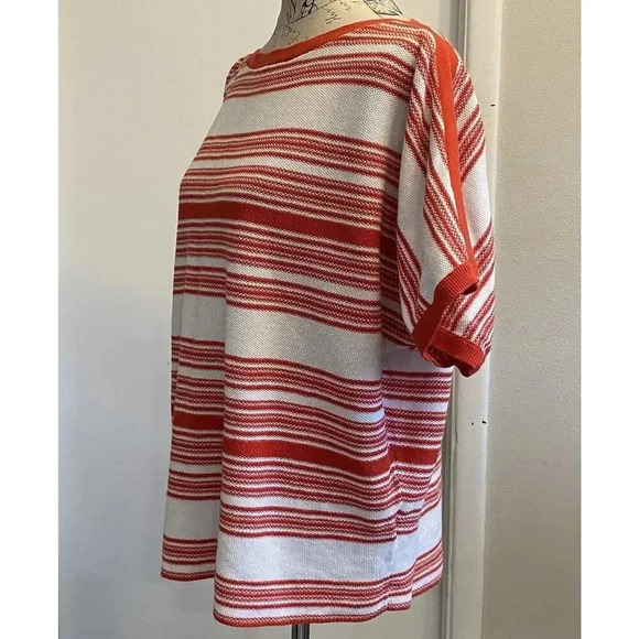 Ralph Lauren Striped S/S Knit Sweater Blouse Top Womens 2X Linen‎ Boxy Boat neck - Picture 3 of 12